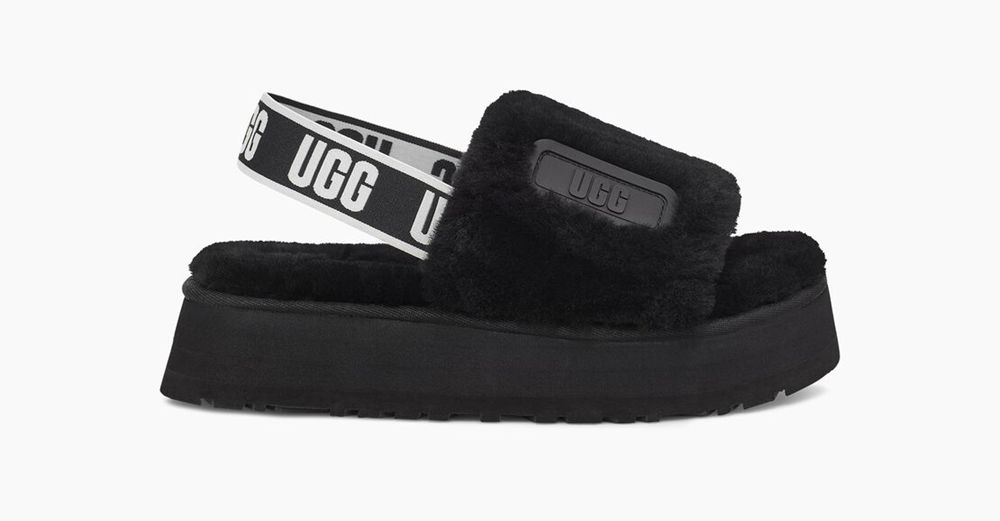 Ugg Disco - Womens Slides - Black - NZ (6931UIYDK)